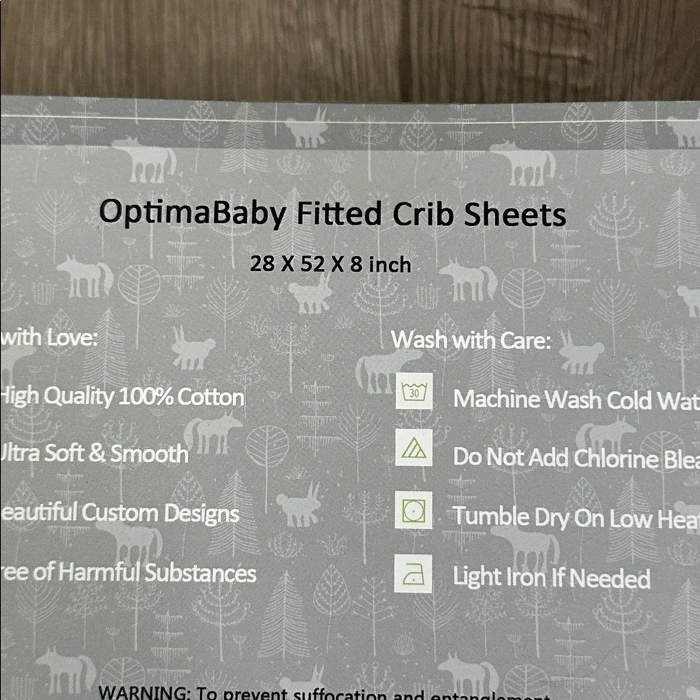 Two Optima Baby‎ 2 Pack Fitted Soft Cotton Fitted Crib Sheets Green White